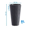 Set 2 ghivece de flori, Sandy Slim, rotunde, inalte, 29.7x53.1 cm, antracit, Prosperplast