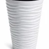 Set 2 ghivece de flori, Sand Slim, rotunde, inalte, 39x75 cm, alb, Prosperplast