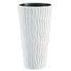 Set 2 ghivece de flori, Sandy Slim, rotunde, inalte, 29.7x53.1 cm, alb, Prosperplast