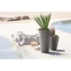 Set 2 ghivece de flori, Sandy Slim, rotunde, inalte, 29.7x53.1 cm, gri, Prosperplast