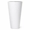 Set 2 ghivece de flori, Matuba Slim, rotunde, inalte, 30x55 cm, alb, Prosperplast