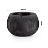 Ghiveci decorativ cu lant, Prosperplast, Beton Bowl, rotund, negru, 23.8x16.1 cm