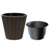 Ghiveci decorativ de flori, rotund, maro, 40/54 L, 48.8x45.7 cm, Woode