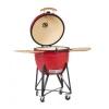 Gratar gradina, grill rotund, ceramic, cu roti, capac, rafturi, 52x105 cm, Kamado Egg 21 