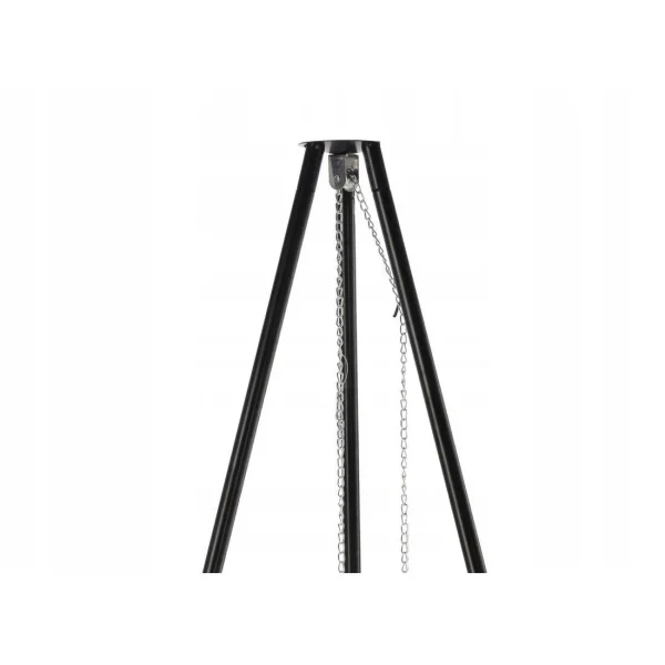 Gratar de gradina cu carbuni, grill rotund, trepied ajustabil, 64.5x64.5x150 cm, Chomik