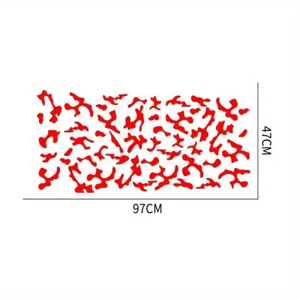 Set 2 stickere autoadezive Tuning in doua culori, model "Paint Stains", dimensiune 97 x 47 cm, culoare Negru + Rosu