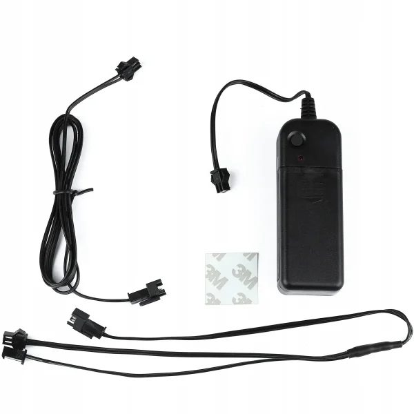 Set 2 benzi LED pentru iluminare casca moto, culoare alba, telecomanda cu fir, alimentare baterii