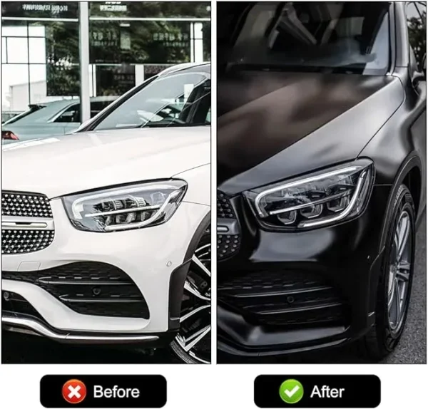 Folie auto pentru colantare integrala, Termoplastica, cu tehnologie "BUBBLE FREE", culoare Negru, finisaj Mat, dimensiune 3,0m x 1,52m