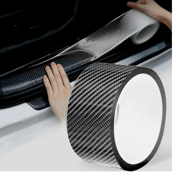 Rola ornament bandouri sau praguri autoadeziv din autocolant Carbon 5D, dimensiune 148 x 4 cm, culoare Gri Antracit