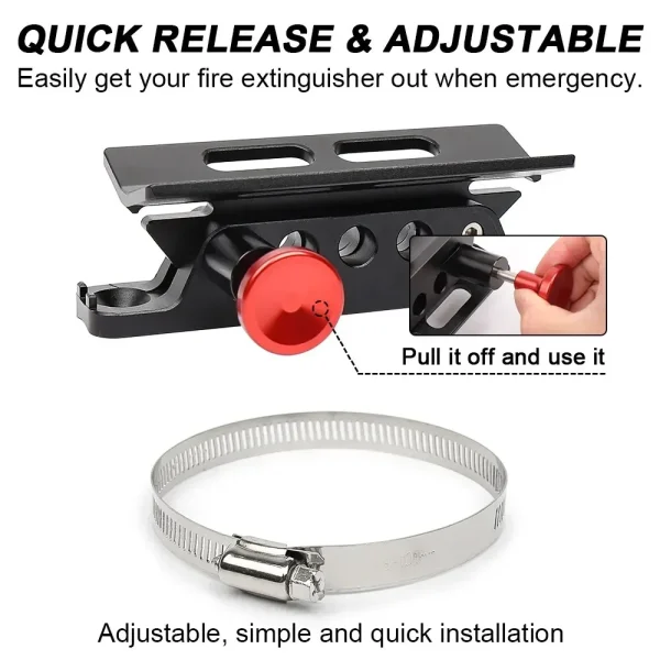 Suport universal pentru Extinctor, Stingator, cu prindere pe rollbar sau cabina, destinatie ATV, SSV, UTV, Off-Road