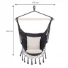 Hamac tip scaun, cu 2 perne, gri si crem, max 150 kg, 130x100 cm, Springos