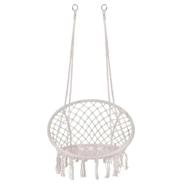 Hamac brazilian, tip scaun, Springos, crem, max 150kg, 79x80x120 cm