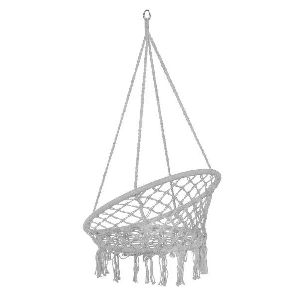 Hamac brazilian, tip scaun, Springos, gri, max 150kg, 79x80x120 cm