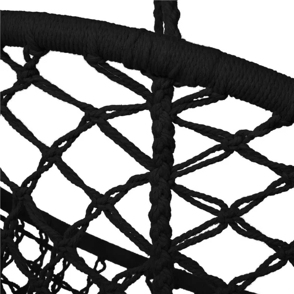 Hamac brazilian, tip scaun, Springos, negru, max 150kg, 79x80x120 cm