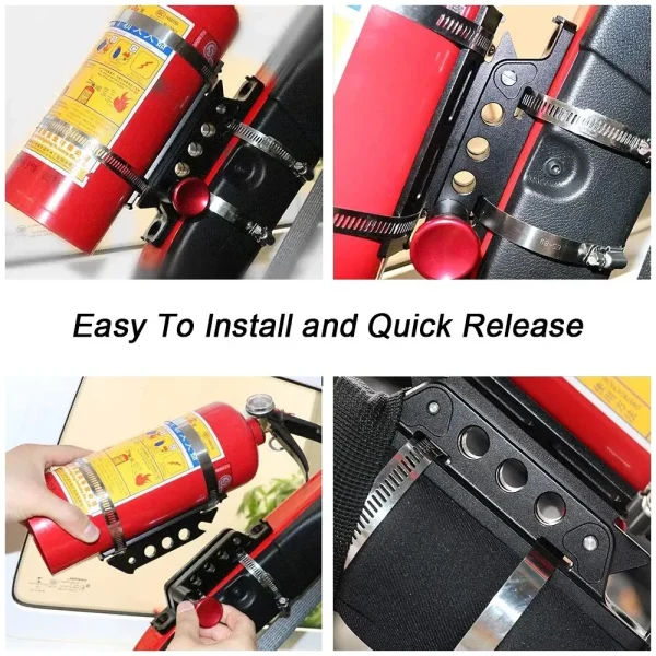 Suport universal pentru Extinctor, Stingator, cu prindere pe rollbar sau cabina, destinatie ATV, SSV, UTV, Off-Road