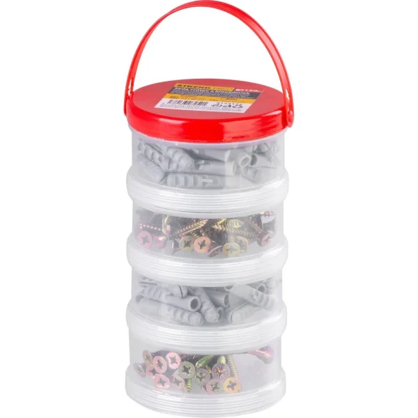 Holsurub cu diblu pentru caramida, 5x80 mm, 5x40 mm, 8x40 mm, set 150 piese, Strend Pro