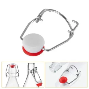 Set 100 capace pentru sticle cu inchidere cu clema metalica si dop ceramic cu garnitura din cauciuc