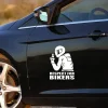 Sticker autoadeziv pentru vehicule Off Road, model "Respect For Bikers", dimensiune 17 x 12 cm, culoare Alba