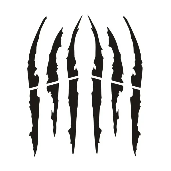 Set 2 stickere autoadezive Tuning, model "Monster Scratches", dimensiune 37 x 9 cm, culoare Negru