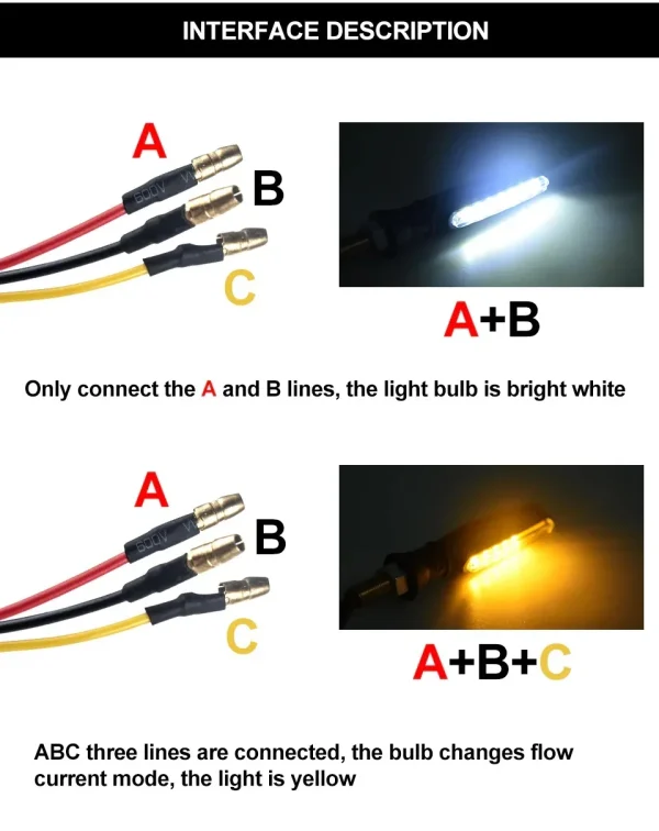 Set 2 lampi Semnalizare Moto SECVENTIALA, cu 2 functii, pozitie si semnalizare, 12V