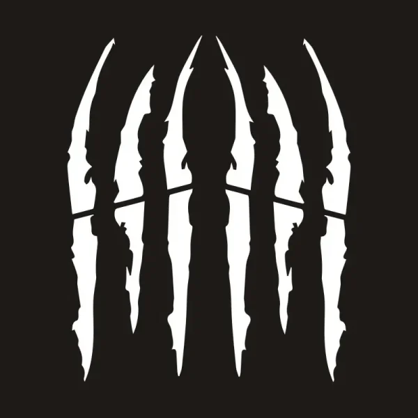 Set 2 stickere autoadezive Tuning, model "Monster Scratches", dimensiune 37 x 9 cm, culoare Alba