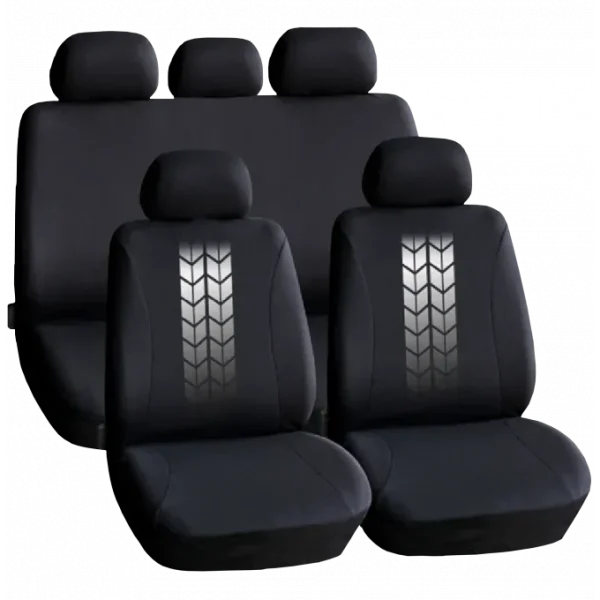 Set huse scaun auto ieftine, Universale 9 piese, model TIRE TRACKS