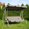 Balansoar gradina, Springos, Venezia, 3 locuri, gri, 190x125x163 cm, functie pat, max 280 kg