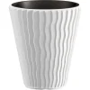 Set 2 ghivece de flori, Sandy, rotunde, 39x43.6 cm, alb, Prosperplast