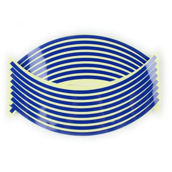 Set 16 inele din autocolant pentru jante culoare Albastru Lucios