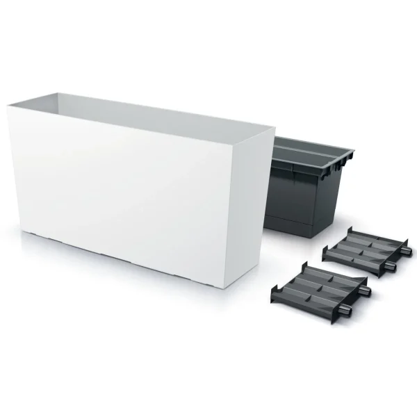 Set 2 jardiniere decorative, Urbi Case M, alb, 77x23.5x40.6 cm, 27 L