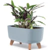 Jardiniera decorativa cu picioare, gri deschis, 58x24x23.5 cm, 18 L, Gracia
