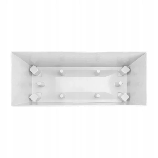 Jardiniera decorativa, cu picioare, sistem irigare, imitatie ratan, alb, 30 L, 60x25x46 cm, Rato Case High