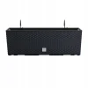 Jardiniera decorativa, suport metalic, imitatie ratan, antracit, 58x18x19.5 cm, Rato Case W
