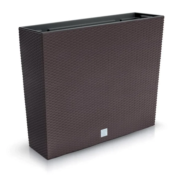 Set 2 jardiniere decorative, imitatie ratan, Rato Case, maro, 58x18x49.8 cm