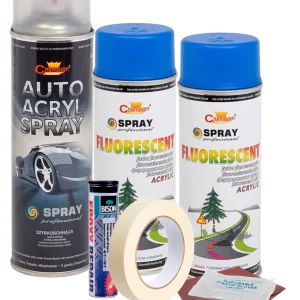 Kit complet reparatie si vopsire jante culoare Albastru Fluorescent, V2