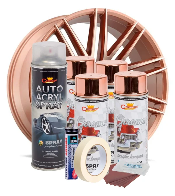 Kit complet reparatie si vopsire jante culoare Cupru Metalic, V4