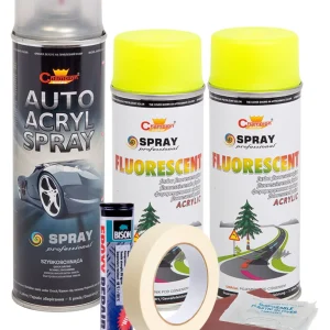 Kit complet reparatie si vopsire jante culoare Galben Fluorescent, V2