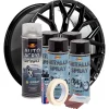 Kit complet reparatie si vopsire jante culoare Negru Metalizat, V4