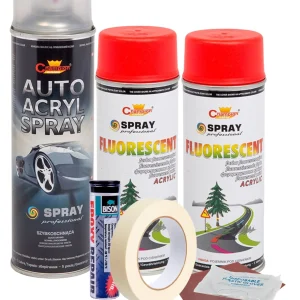 Kit complet reparatie si vopsire jante culoare Rosu Fluorescent, V2