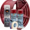 Kit complet reparatie si vopsire jante culoare Rosu Burgundy Metalizat, V2