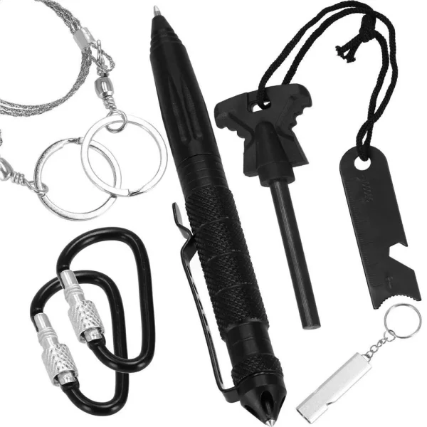 Kit turistic, supravietuire, multifunctional, cu trusa, set 21 piese, 20x11x5 cm, Springos