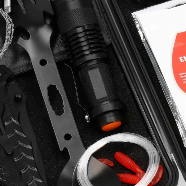 Kit turistic, supravietuire, multifunctional, cu trusa, set 21 piese, 20x11x5 cm, Springos