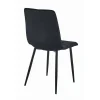 Scaun bucatarie/living, Artool, Libra, catifea neagra, picioare metal negru, 44x40x88.5 cm