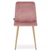 Scaun bucatarie/living, Artool, Lava, catifea roz, picioare metal natur, 43x51x90 cm