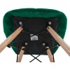Scaun stil scandinav, Artool, Lago, catifea verde, picioare lemn natur, 48x43x74 cm
