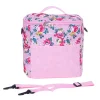Geanta termoizolanta pentru picnic sau plaja, capacitate 11l, culoare Roz cu flori