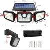 Lampa Solara LED, reglabila, model TRIO, cu senzor crepuscular si senzor de miscare