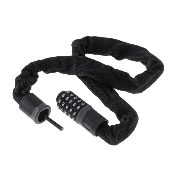 Antifurt bicicleta, Dispozitiv de blocare biciclete, Cifru cu 5 digits, lungime 90cm, culoare Neagra