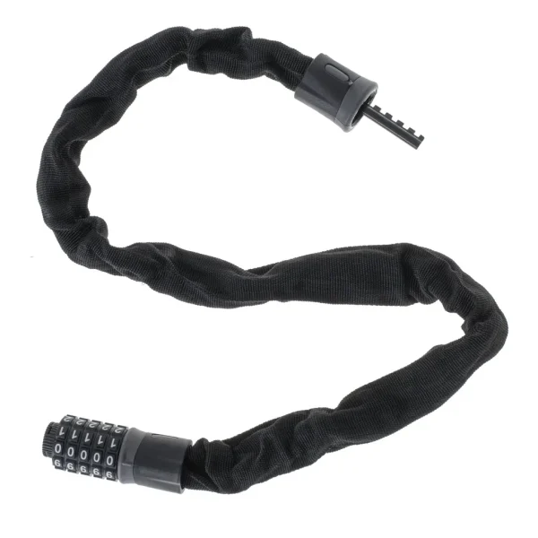 Antifurt bicicleta, Dispozitiv de blocare biciclete, Cifru cu 5 digits, lungime 90cm, culoare Neagra
