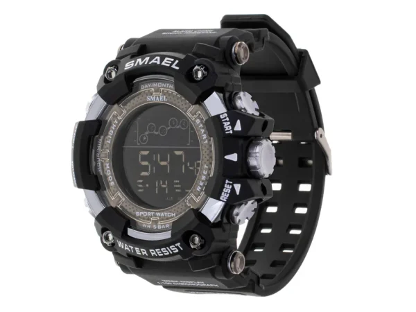 Ceas Militar pentru barbati, SMAEL, impermeabil, afisaj LED, culoare Negru